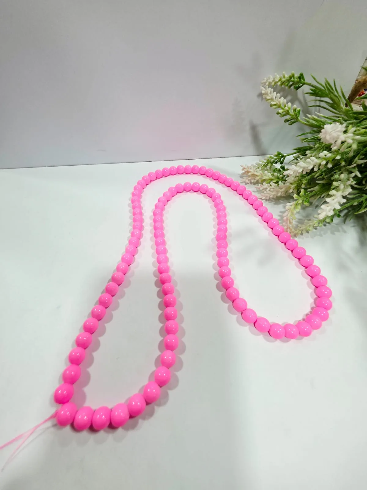 Cuentas de Perlas de Vidrio Rosa Chicle 8mm