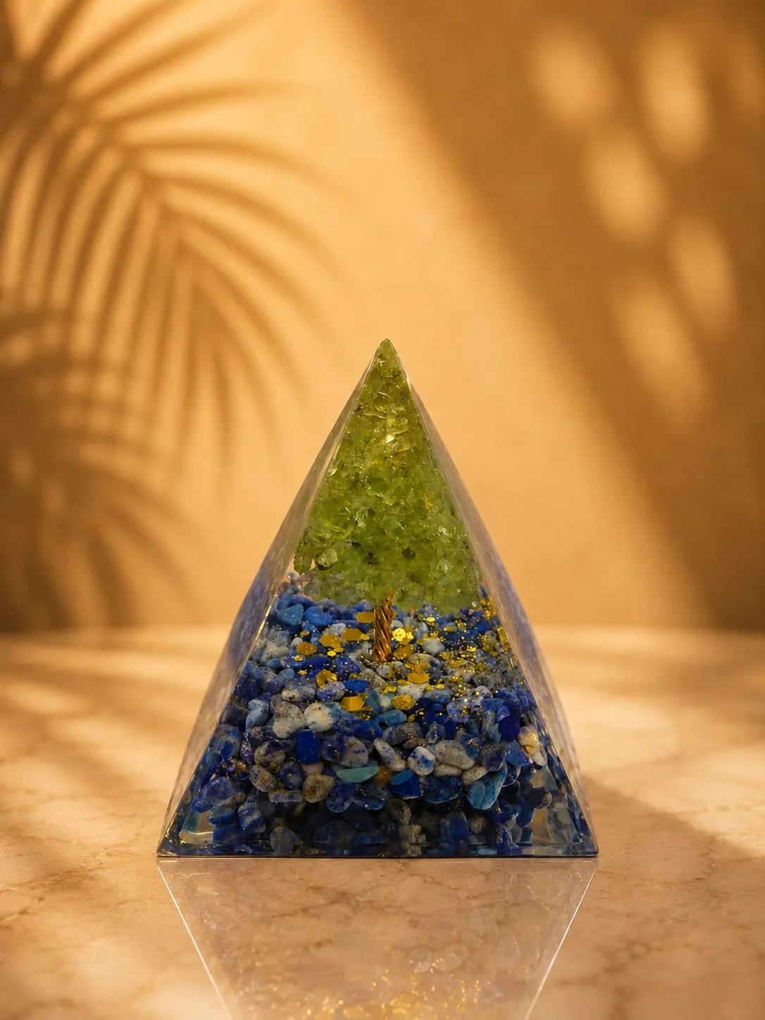 Pirámide de Orgonita o Orgón - Arbol de la Vida - lapislazuli azul