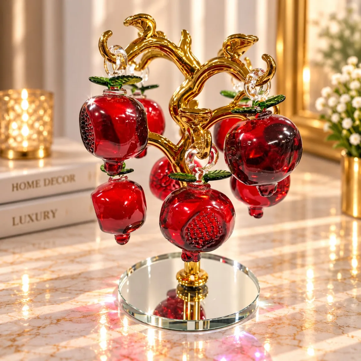 Figura de Cristal de Árbol de Granadas