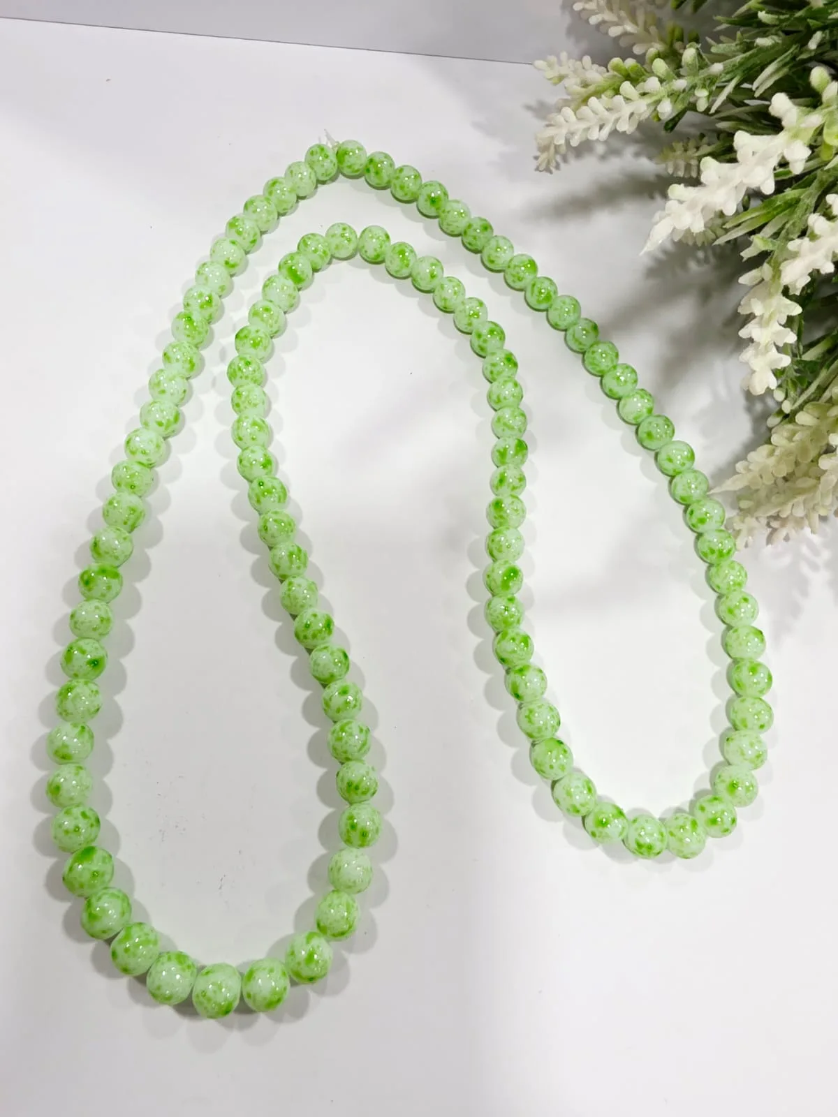 Cuentas de Vidrio Jaspeado 8mm Verde