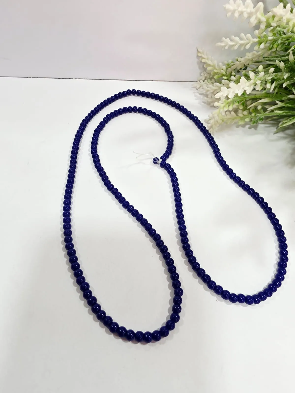 Cuentas de Perlas de Vidrio Azul Marino 4mm