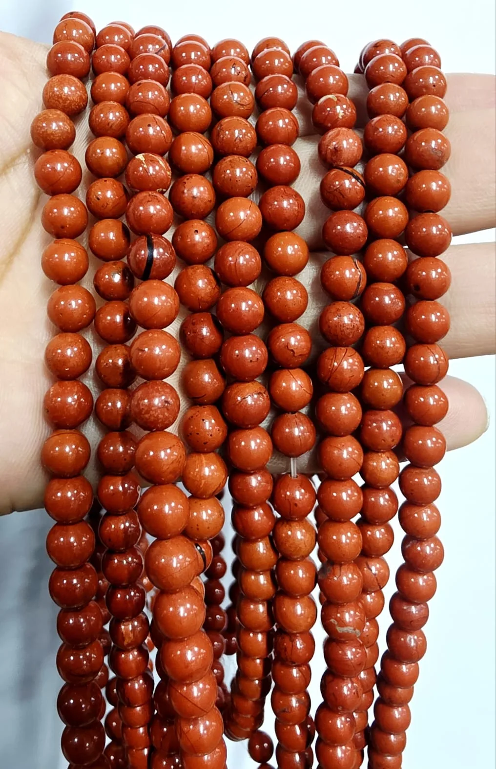 Tira de piedras de Jaspe Rojo N°6