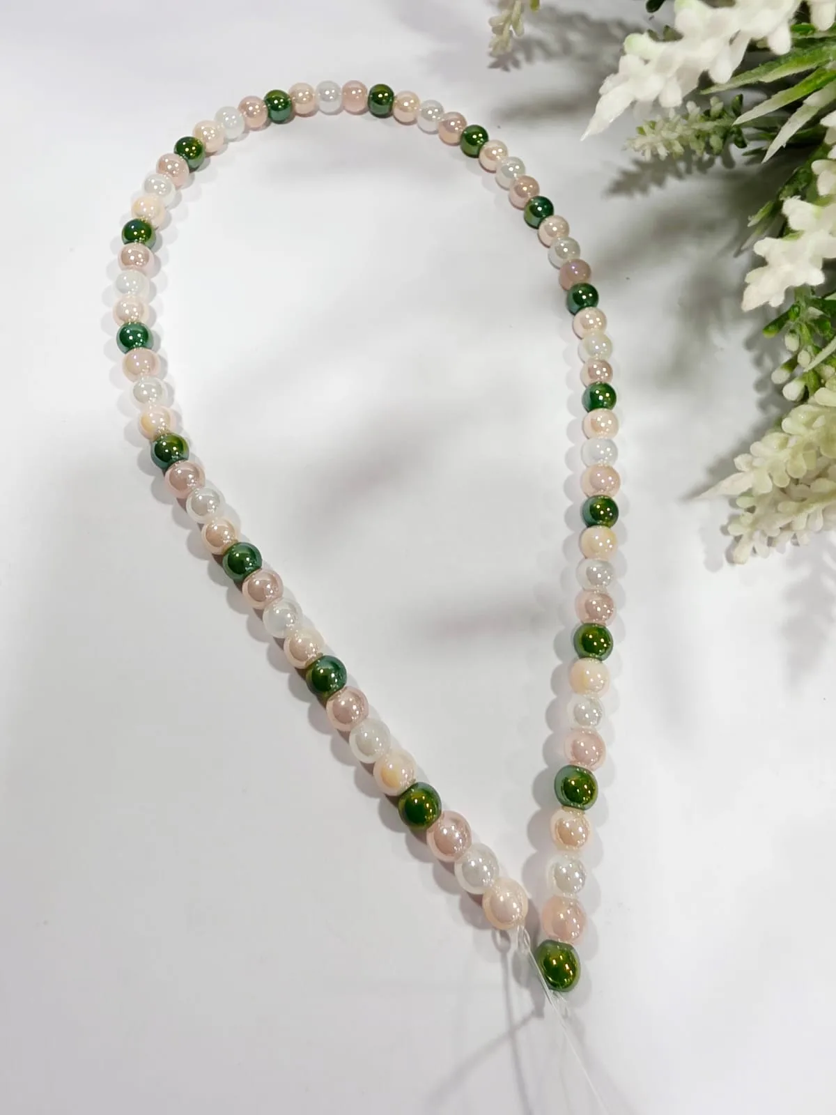 Collar de Perlas de Vidrio Multicolor Salvia 6mm