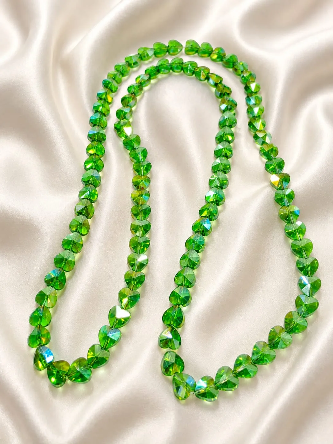 Cuentas de Vidrio Forma de Corazón Verde
