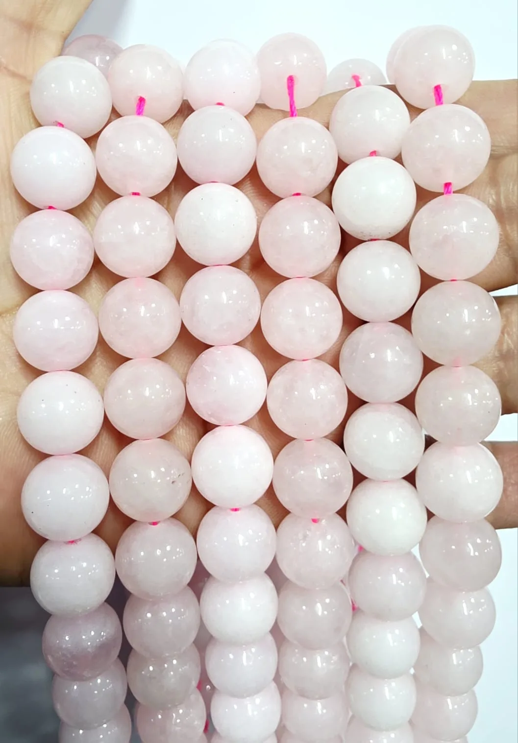 Tira de piedras de Cuarzo Rosado N°10