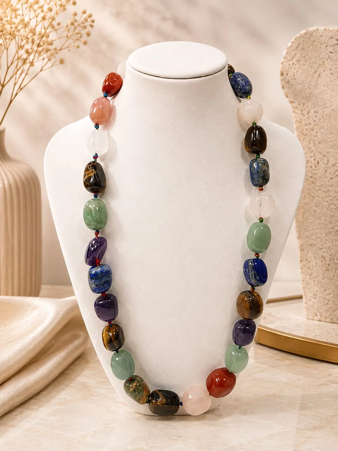 Collar de Cuarzo Natural – Multicolor