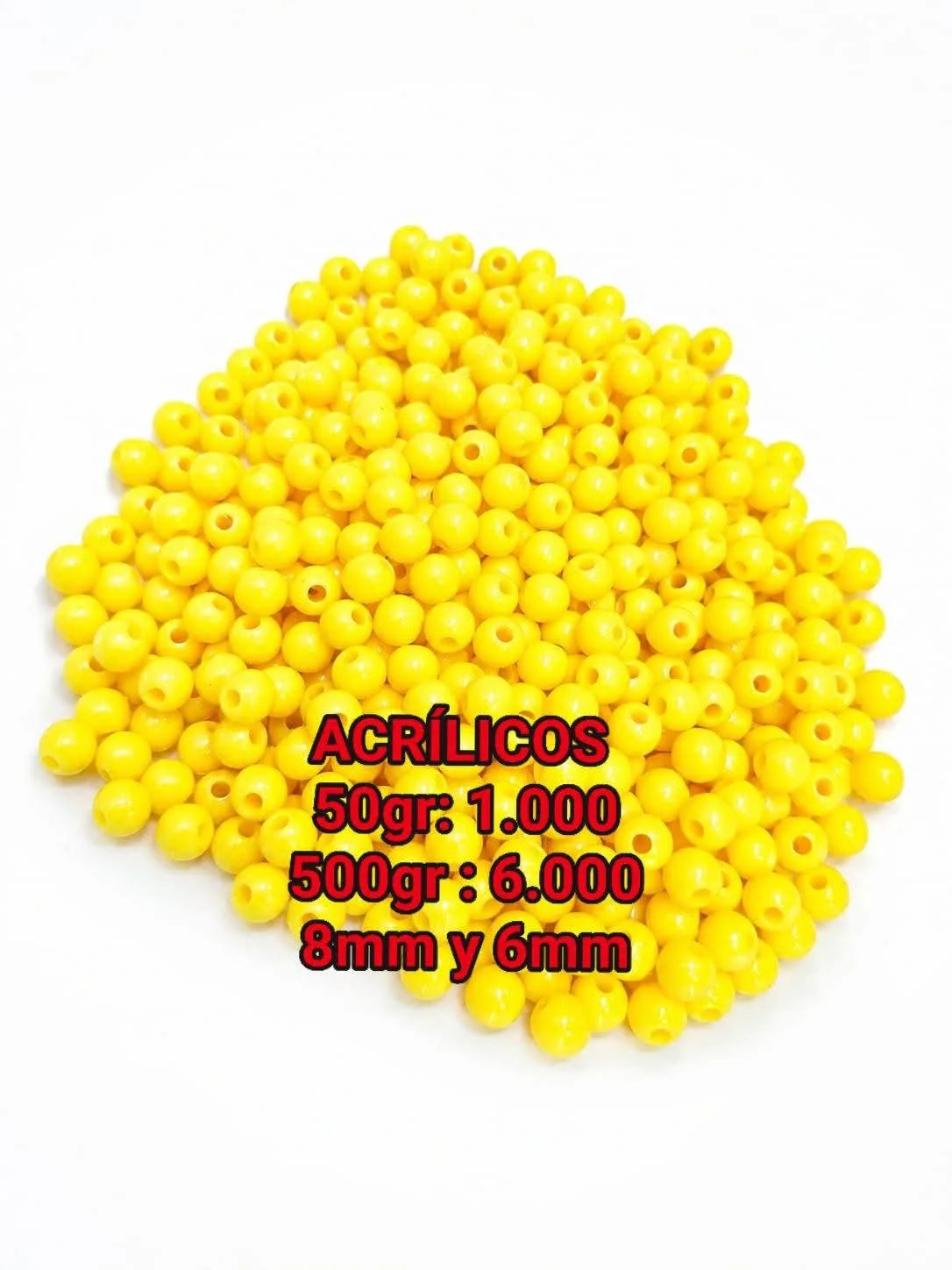 Cuentas Acrílicas - Amarillo opaco