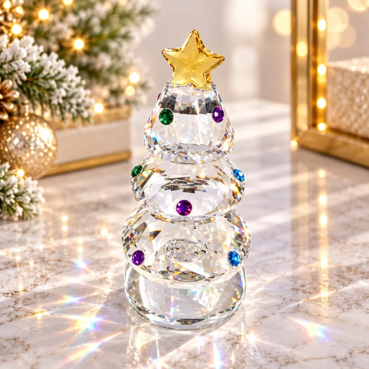 Figura de Cristal de Árbol Decorativo