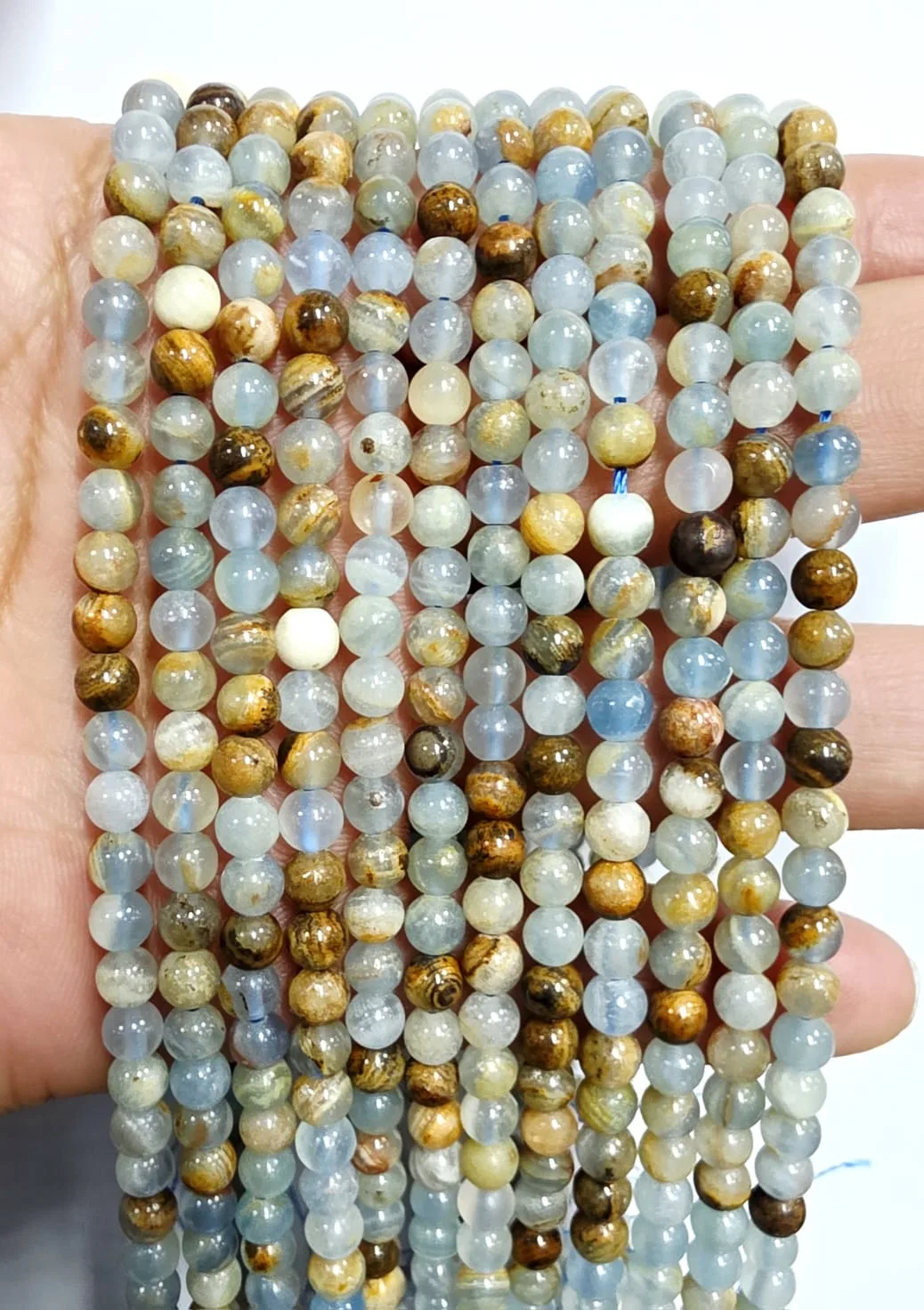 Cuentas de Piedra Onix Cielo 4mm