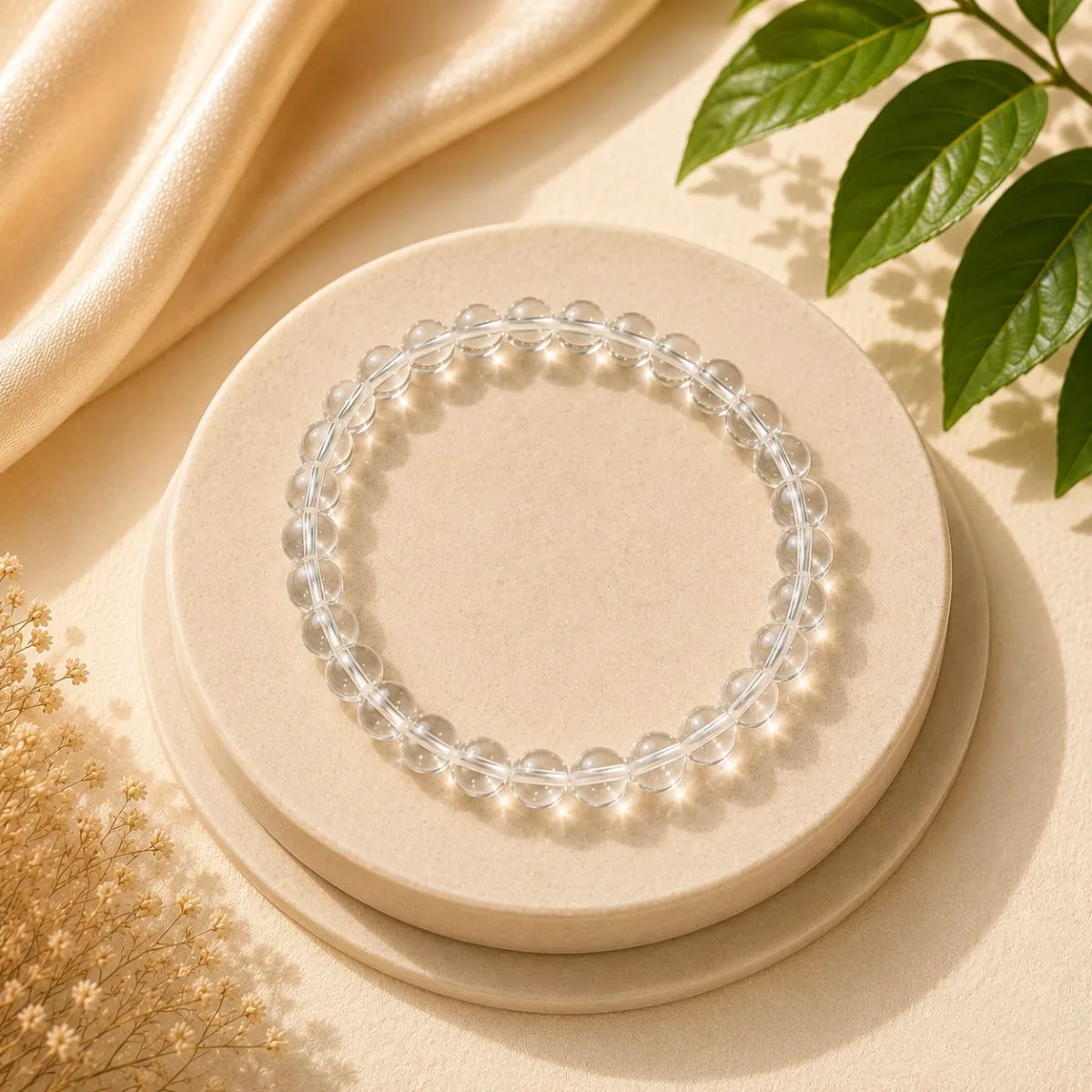 Pulsera de Cuarzo Cristal Transparente