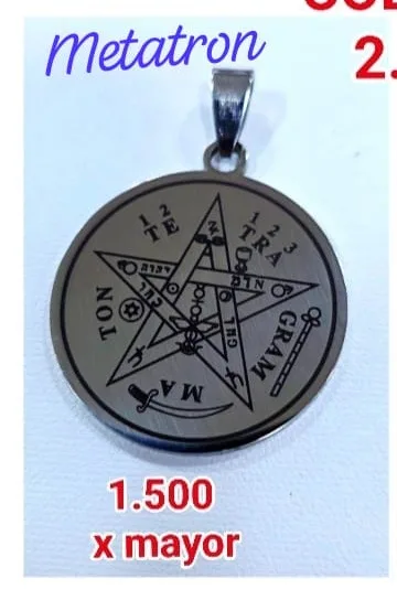 Colgante de Acero - Metatron (medalla grabada con pentagrama)