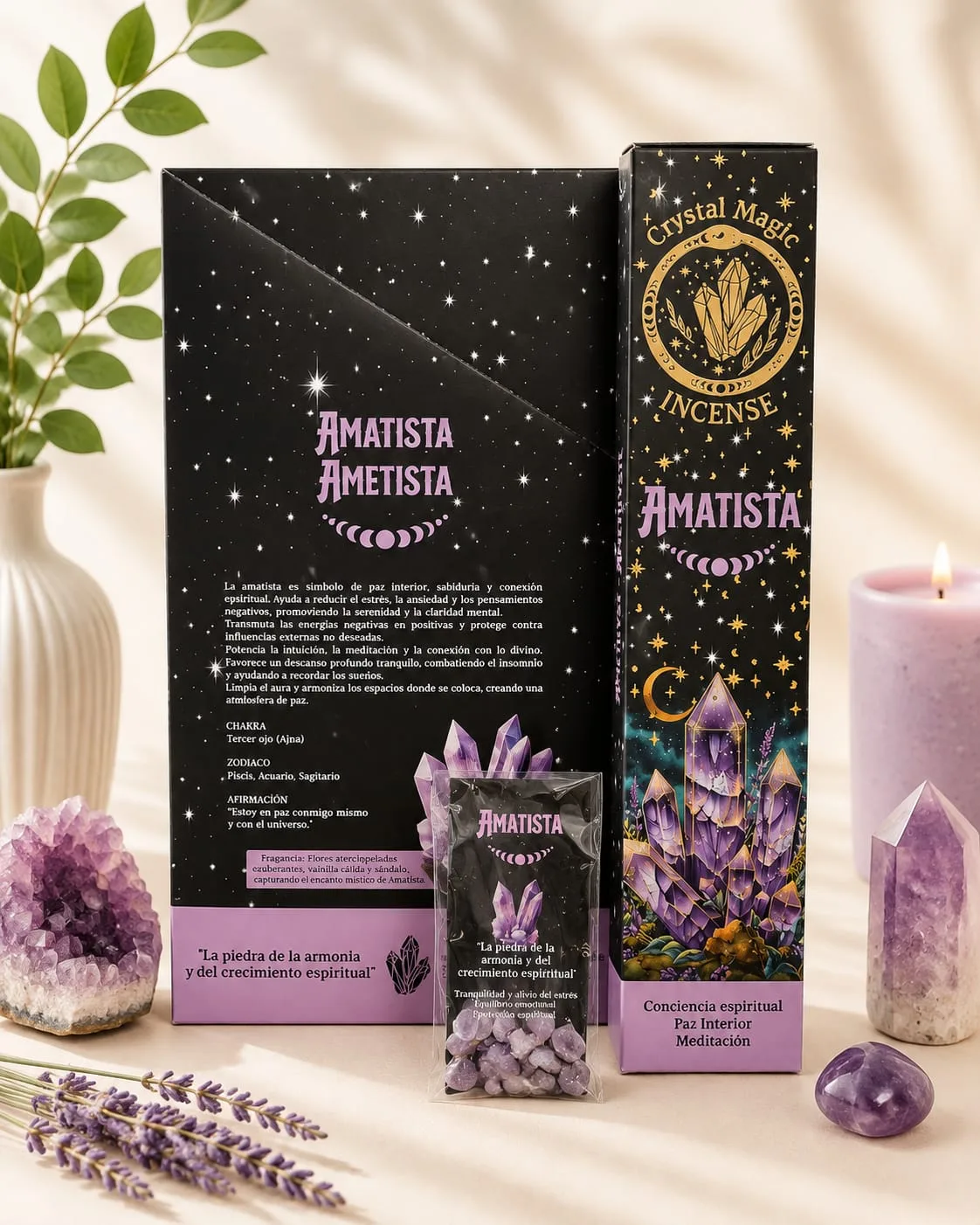 Incienso con Cristal Amatista