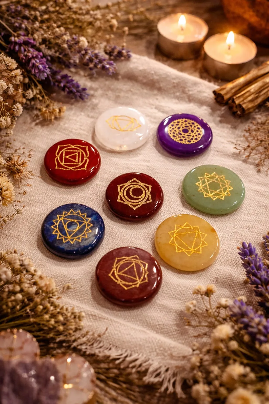 Set de Cuarzos de los 7 Chakras