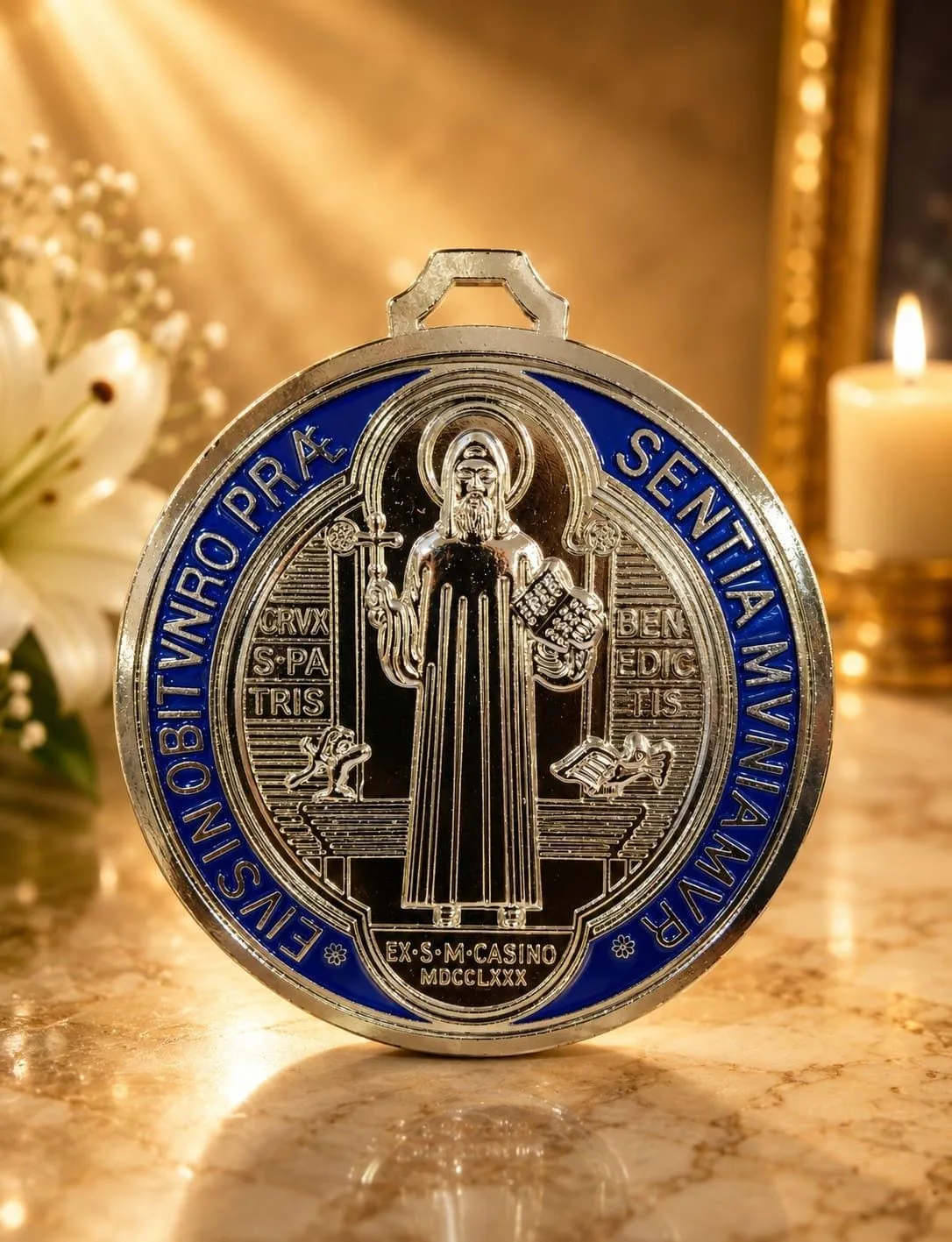 Medalla San Benito Plateada
