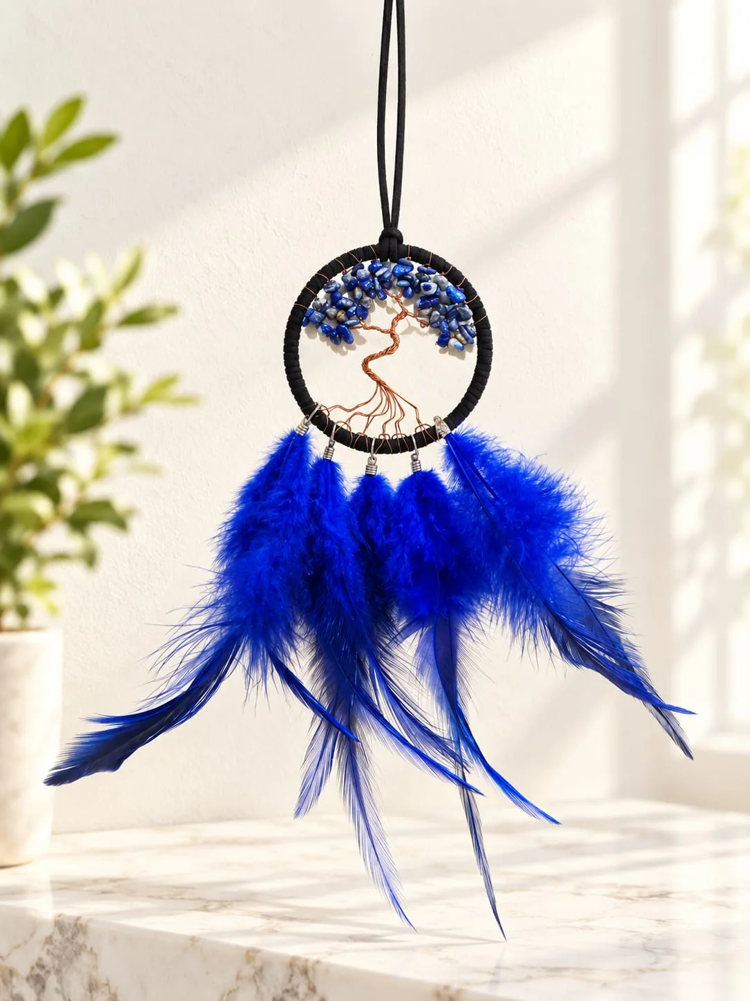 Atrapasueños Árbol de la Vida Azul