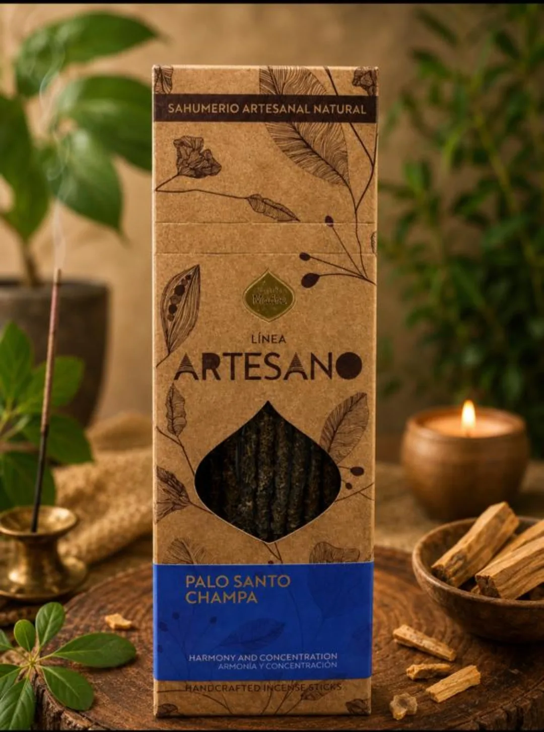 Incienso Artesano Sagrada Madre, Línea Artesano - Palo Santo · Champa