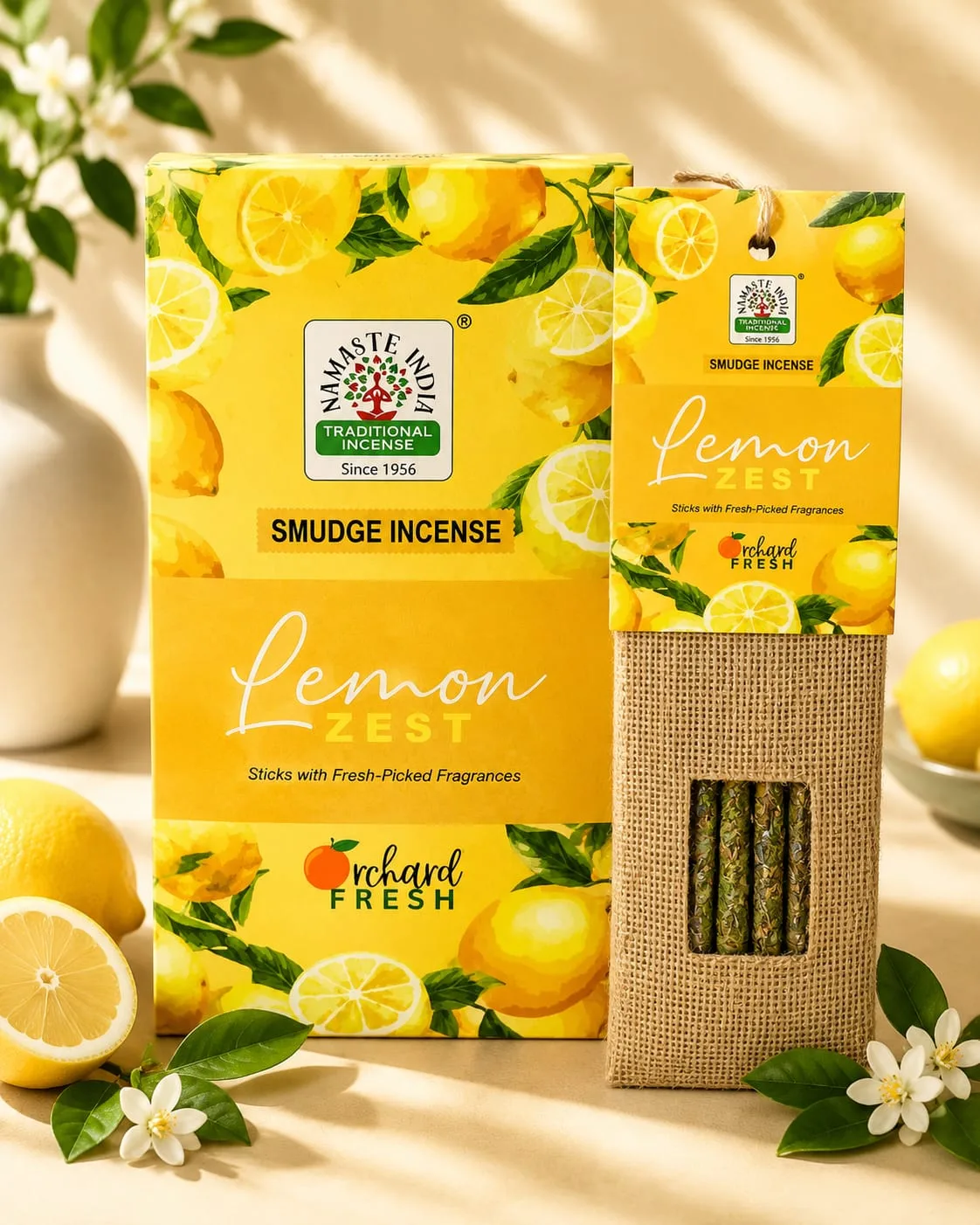 Incienso Namaste India Smudge Lemon Zest (Limón)