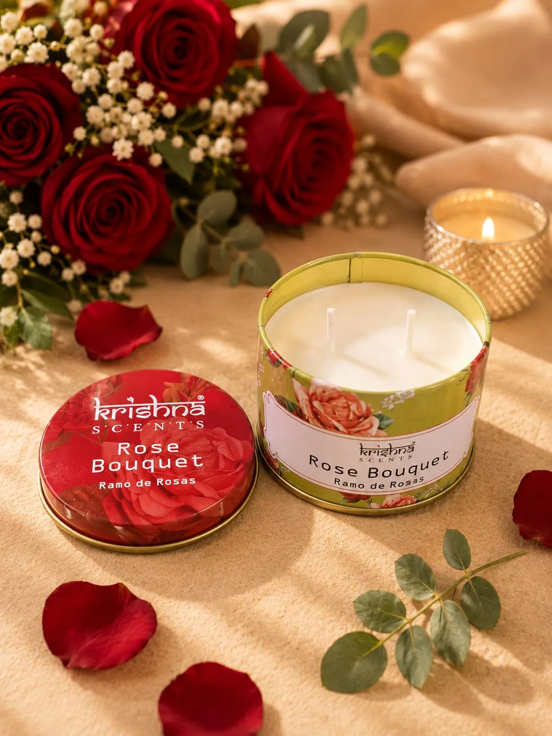 Vela Aromática Krishna Scents Ramo de Rosas