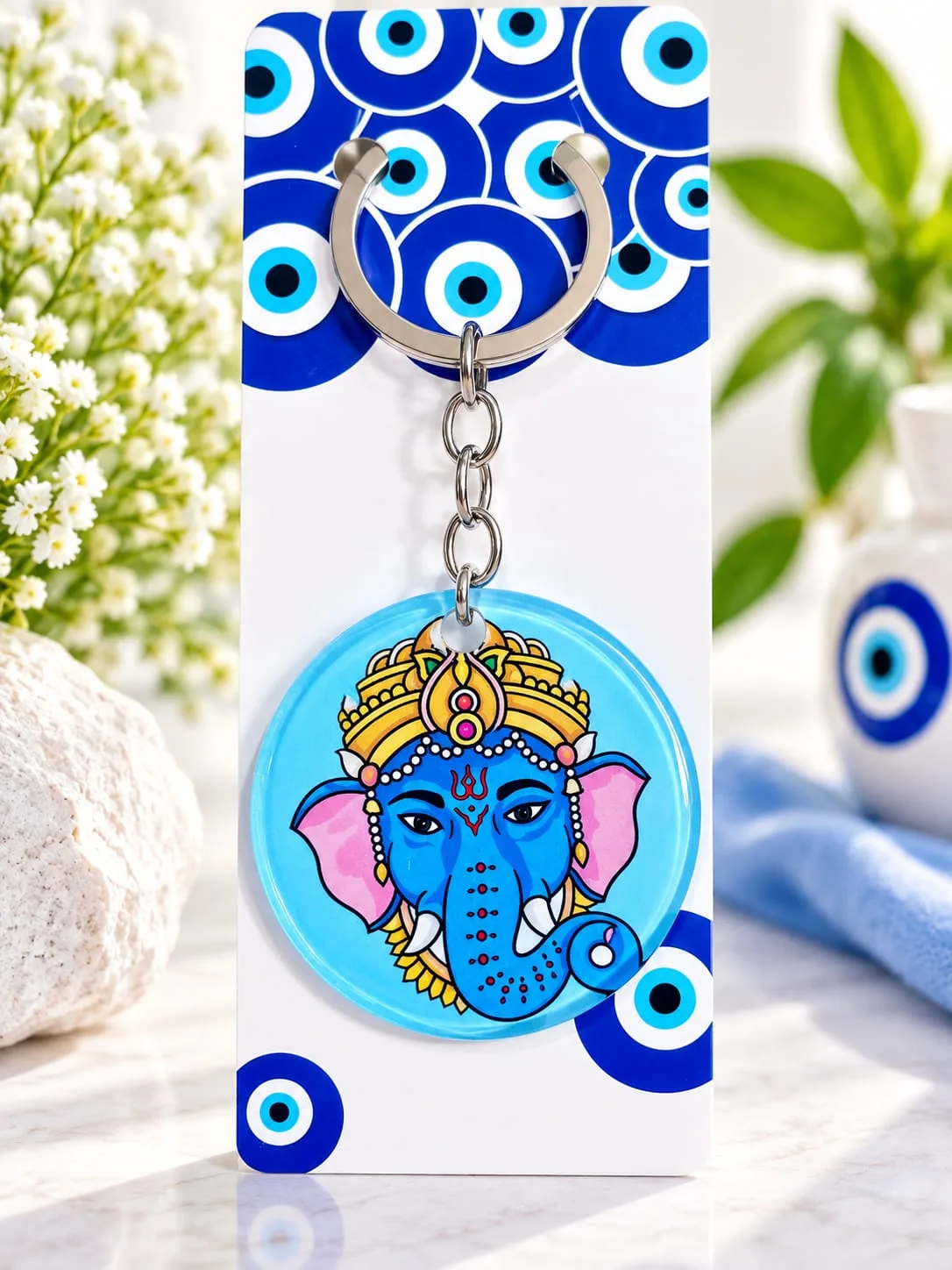 Llavero de Ganesha Azul
