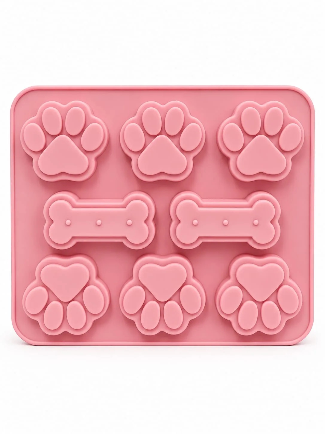 Molde de Silicona para Resina Rosado Patitas y Huesos