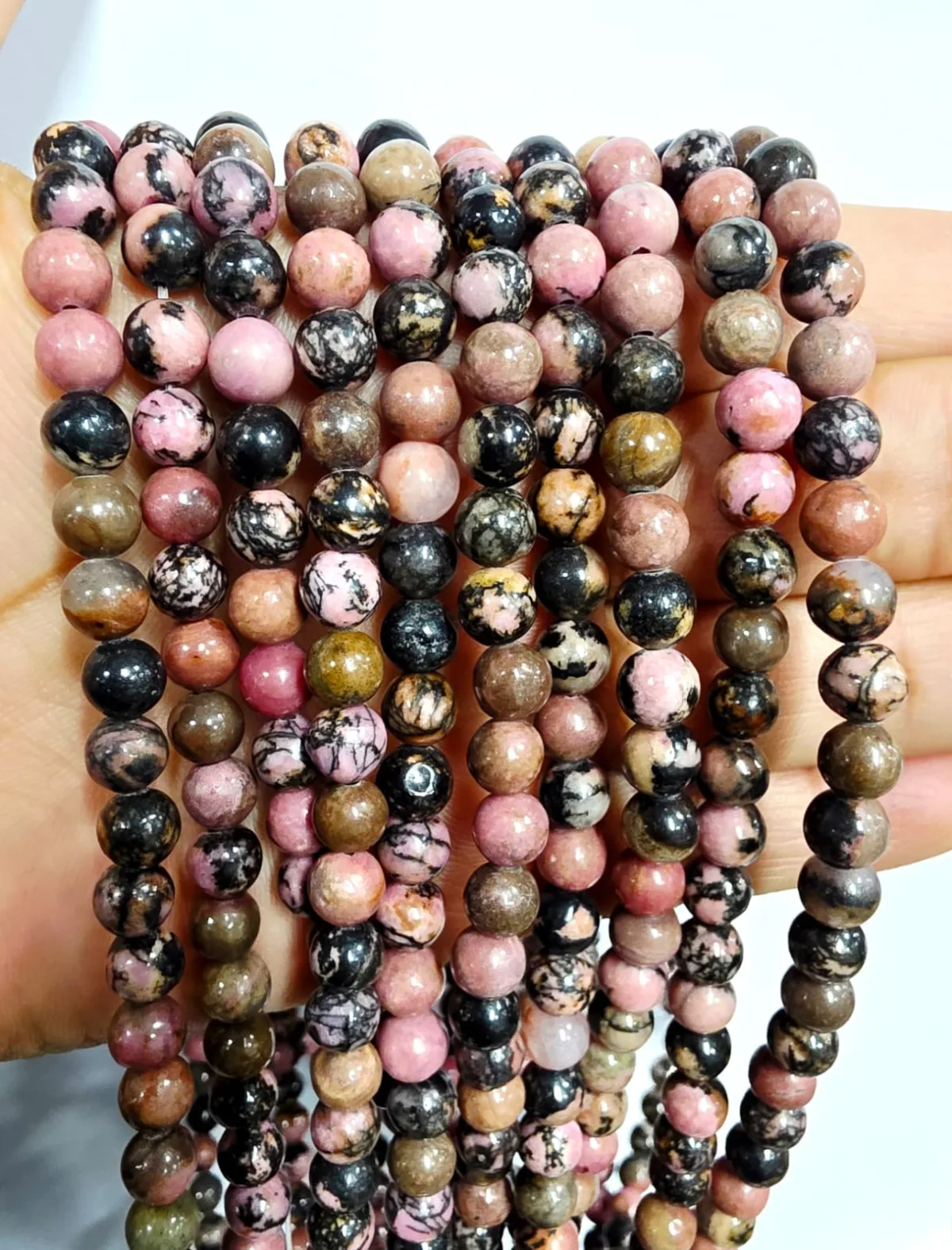 Tira de piedras de Rodonita N°6