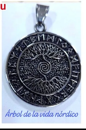 Colgante de Acero - Arbol de la vida nordico