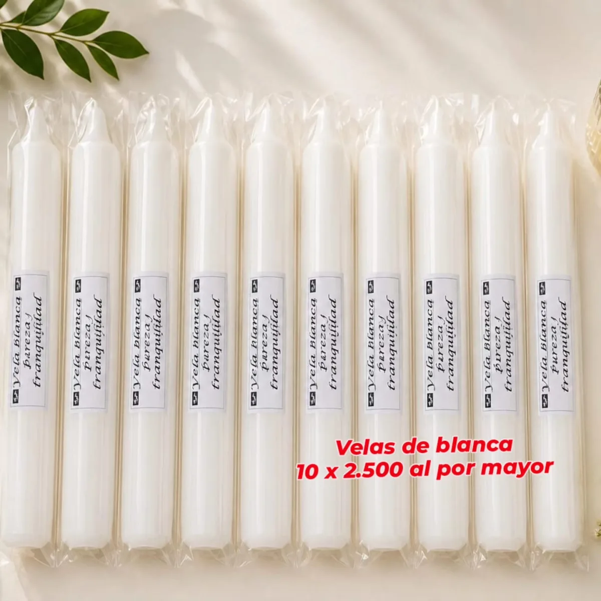 Pack 10 Velas Blanca