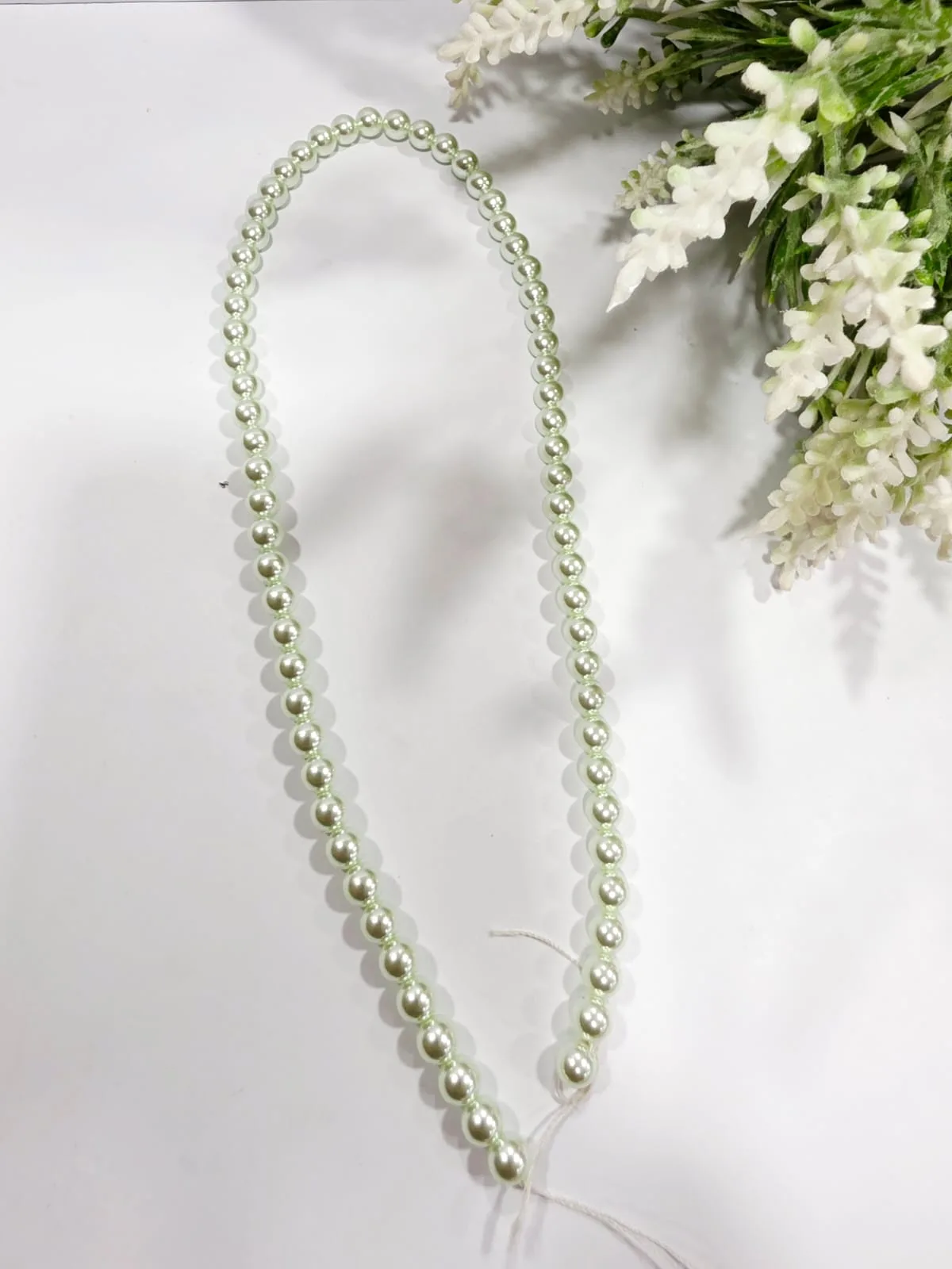 Collar de Perlas de Vidrio Verde Menta Claro (Precio Pendiente)