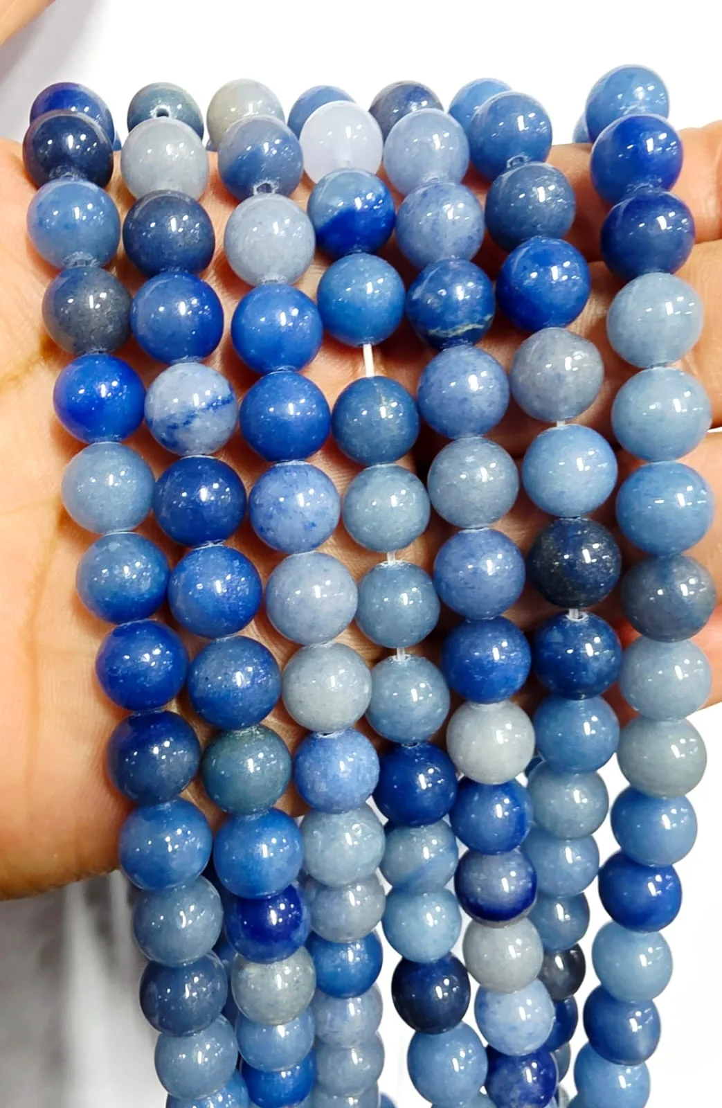 Tira de piedras de Aventurina Azul N°8