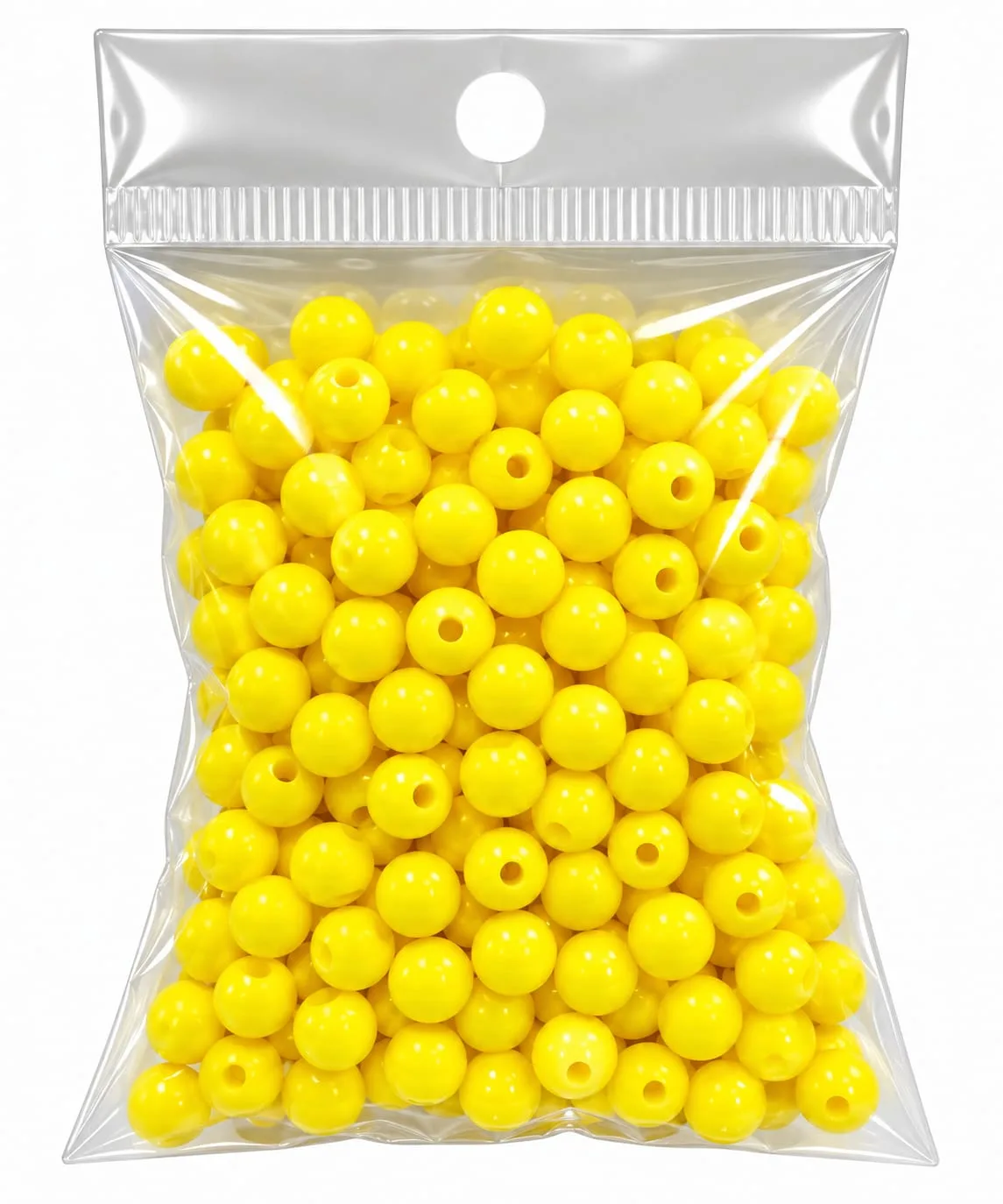 Cuentas Acrílicas Redondas Opacas 6mm Amarillo