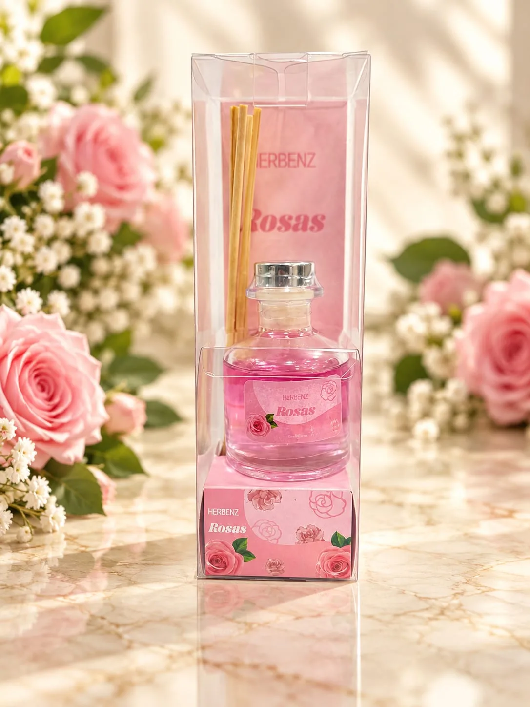 Aromatizador con Varilla Herbenz Rosas
