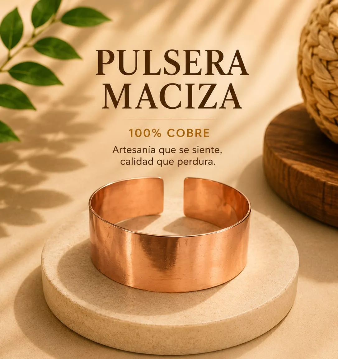 Pulsera de Cobre Maciza Delgada