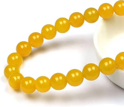 Tira de piedras de ágata amarilla N°10