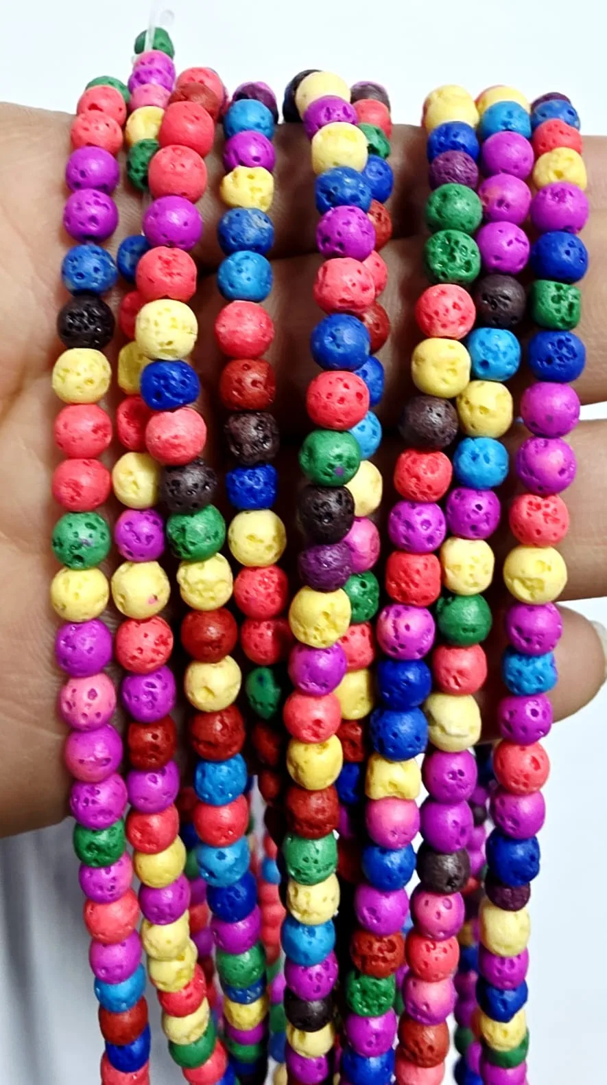 Tira de piedras de Volcanica de Colores N°6