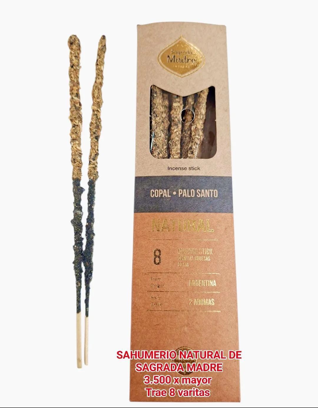 Sahumerio Natural Sagrada Madre Copal Palo Santo