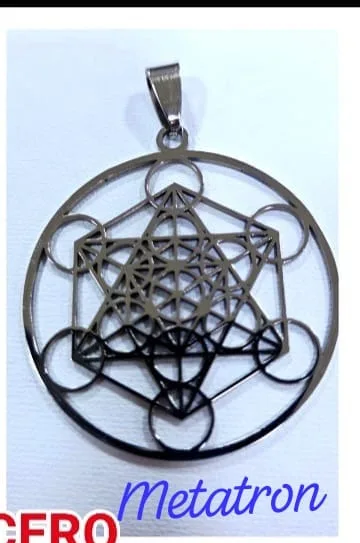 Colgante de Acero - Metatron (cubo con círculos)
