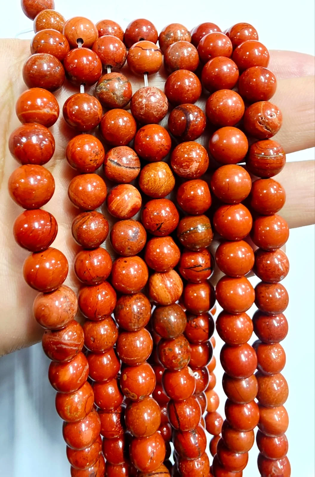 Tira de piedras de Jaspe Rojo N°8