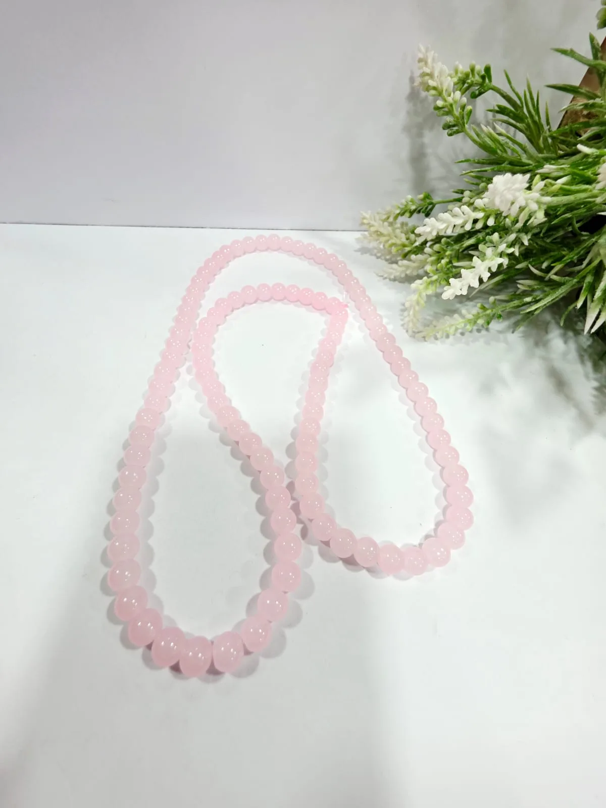 Cuentas de Vidrio Liso Rosa Pastel 6mm