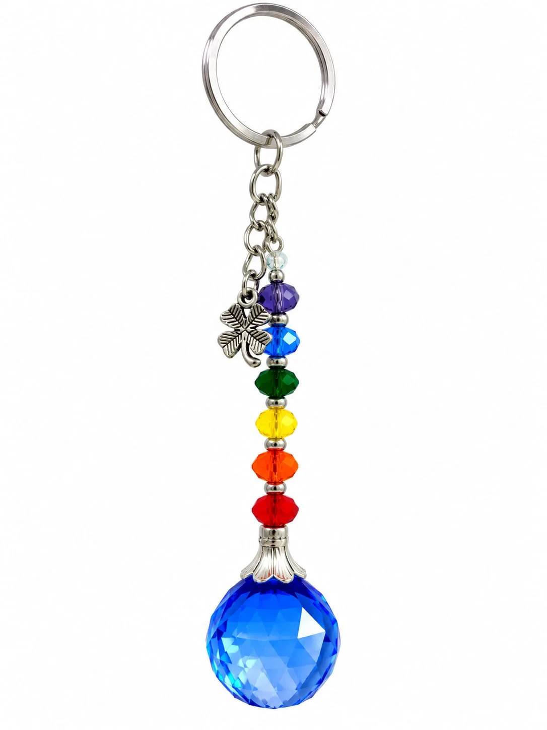 Llavero de 7 Chakras con Prisma Azul