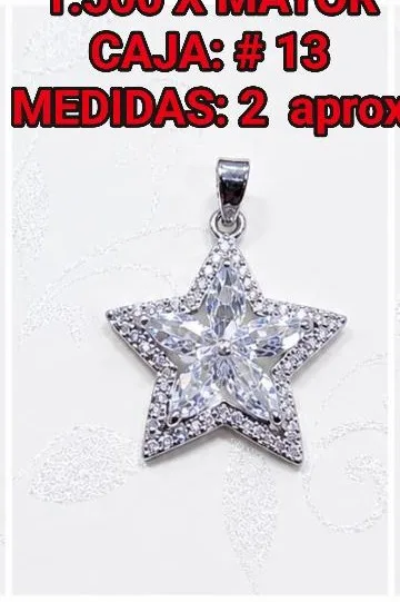 Colgante de Rodio - Estrella circonia blanca