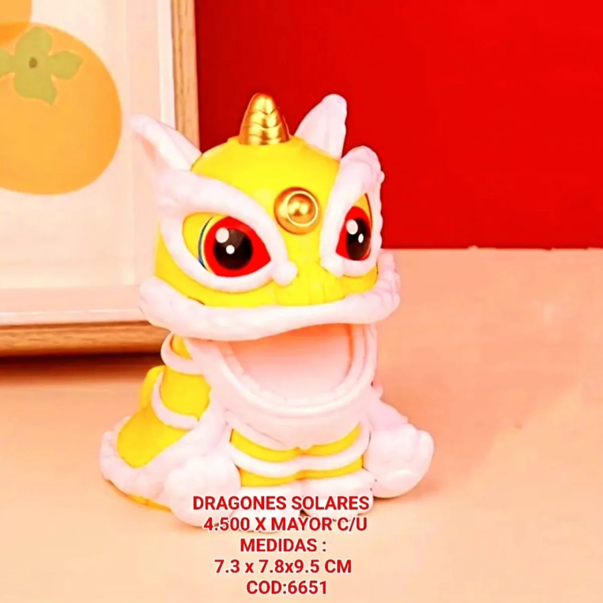 Estatua Dragon Solar Amarillo
