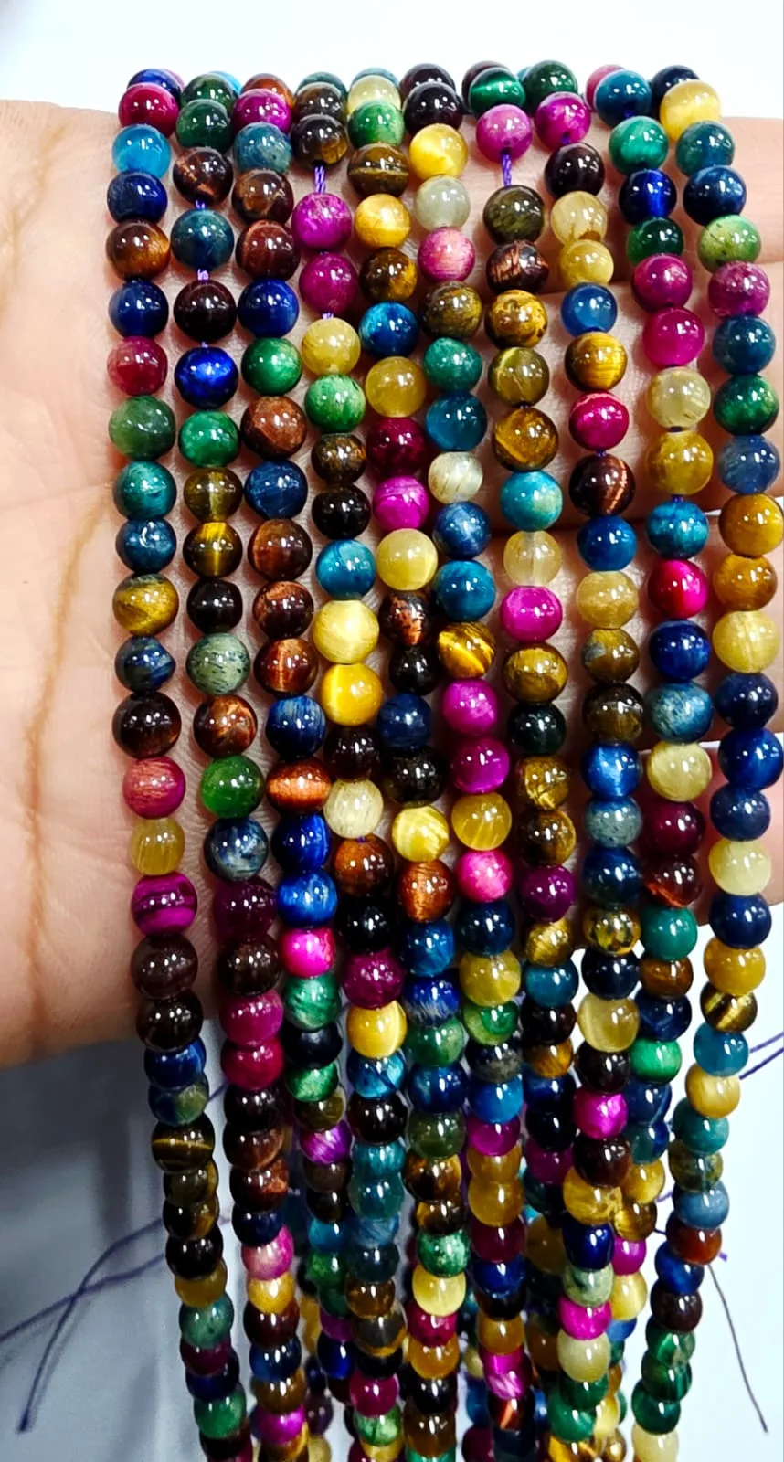Tira de piedras de Ojo de Tigre Colores N°4
