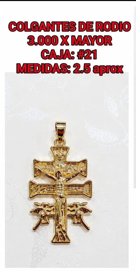 Colgante de Rodio - Cruz de Caravaca (Cristo crucificado)