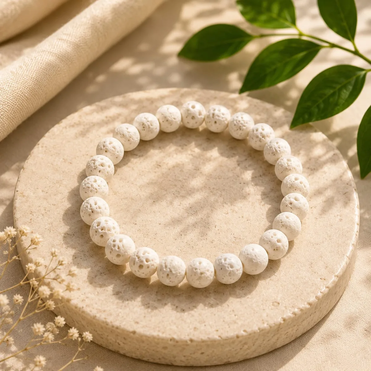 Pulsera de Volcánica Blanca