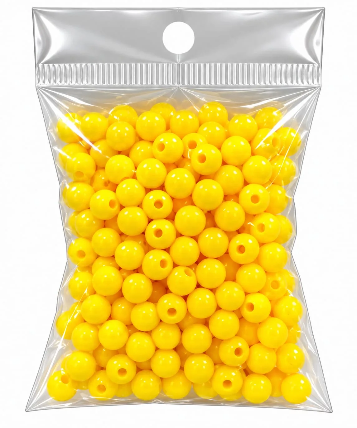 Cuentas Acrílicas Redondas Opacas 6mm Amarillo Mostaza