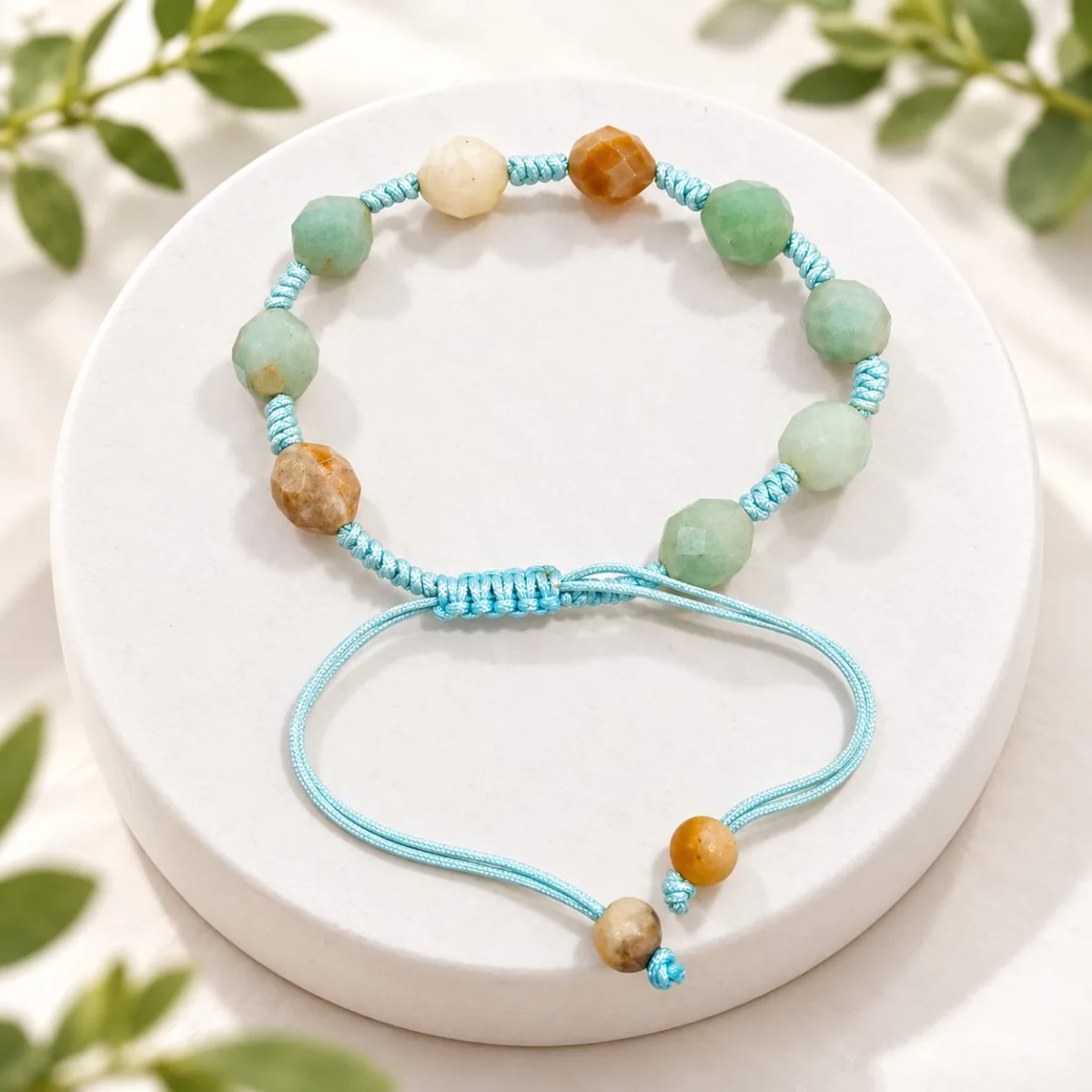 Pulsera Facetada Amazonita 8 mm