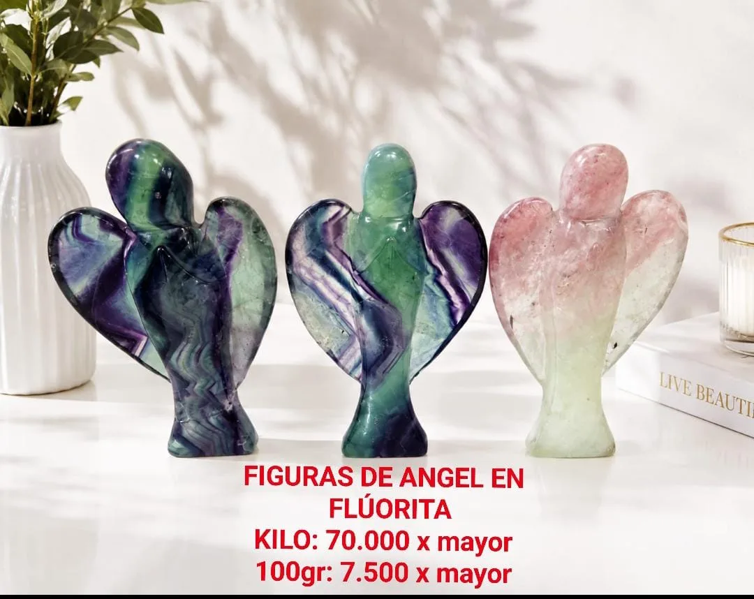 Figuras de angel en fluorita
