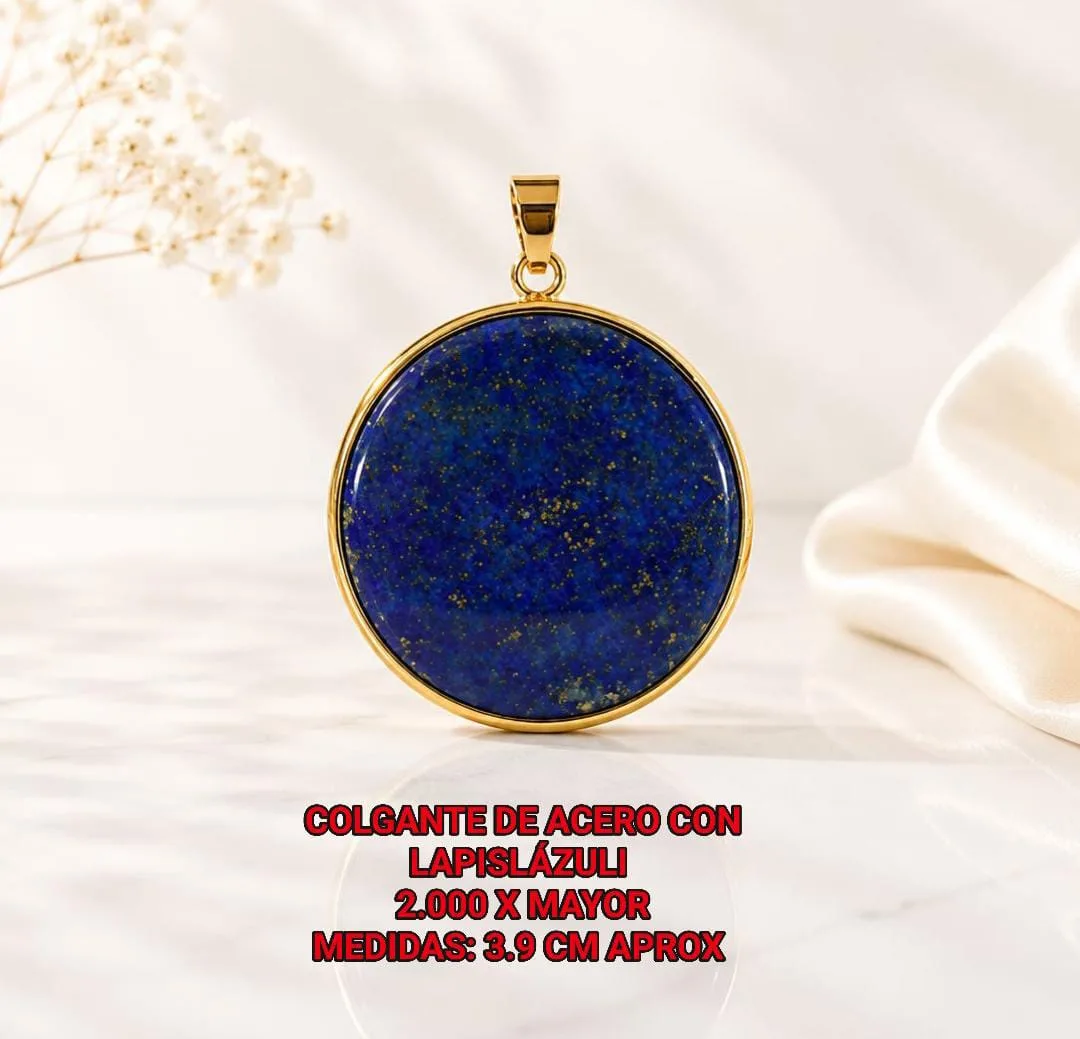 Colgante de acero con lapislazuli