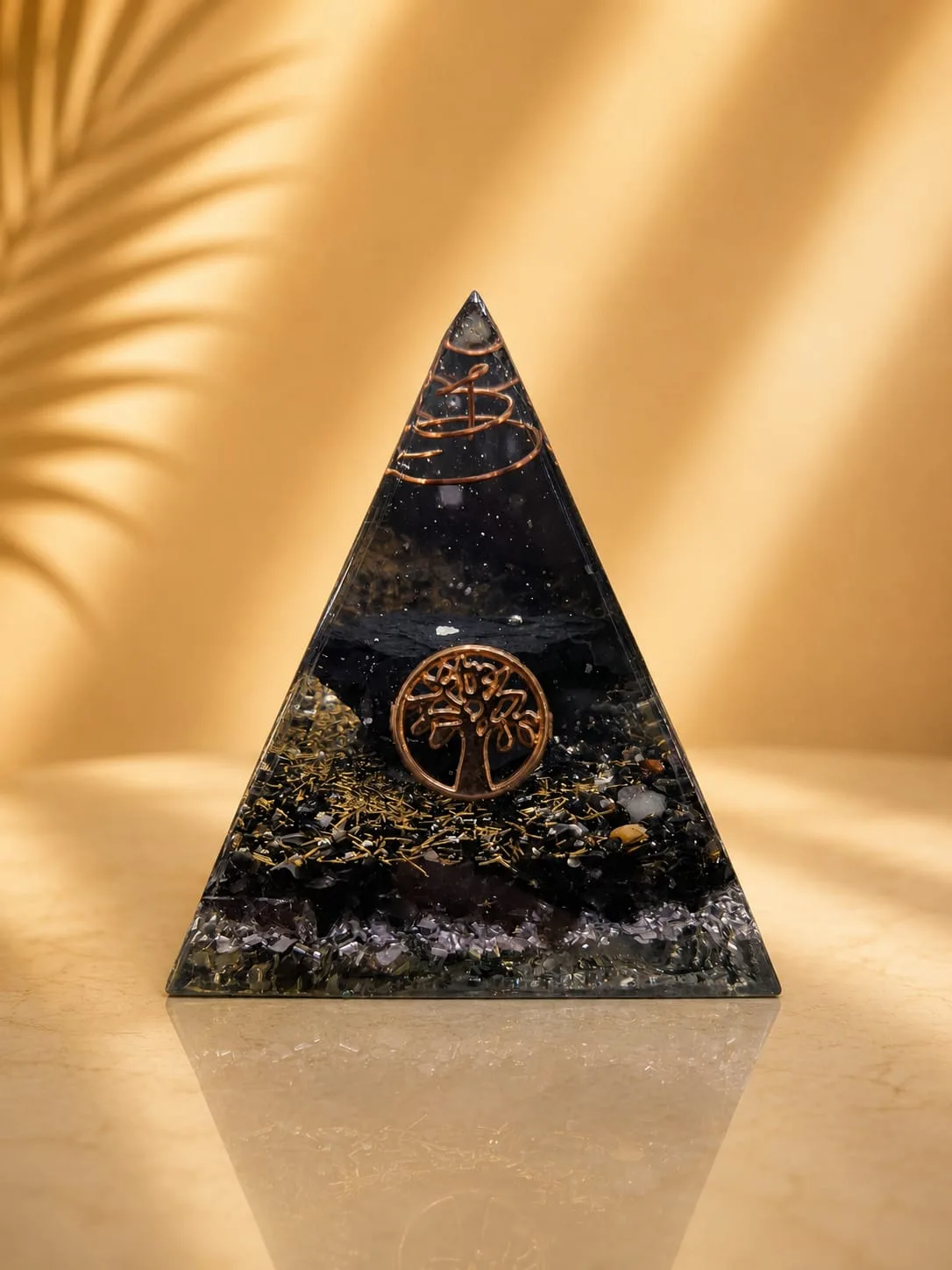 Pirámide de Orgonita o Orgón - Árbol de la Vida - cristal negro (obsidiana)