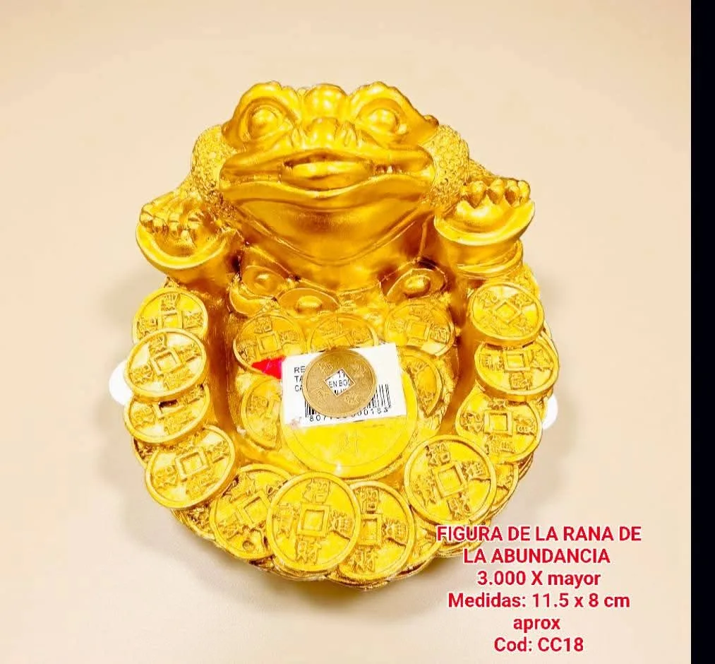Estatua Dorada Rana de la Abundancia